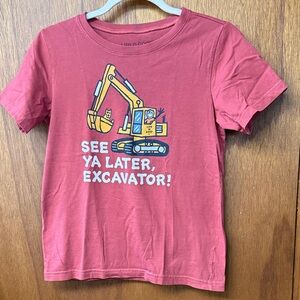 Life Is Good Kids Red Excavator Tee